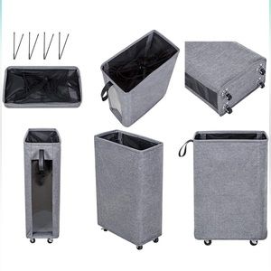 Slim Large Rolling Laundry Hamper 62L / 13.6 gallon